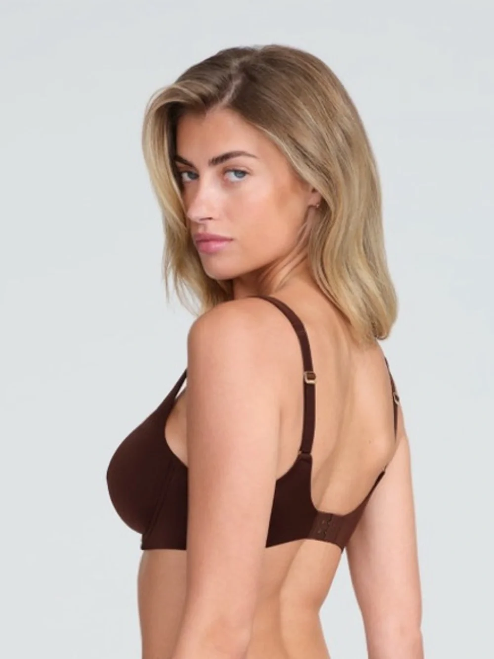 CUUP The Scoop Bra Espresso Brown Size 34D The Scoop Micro Fiber Smoothing Silky